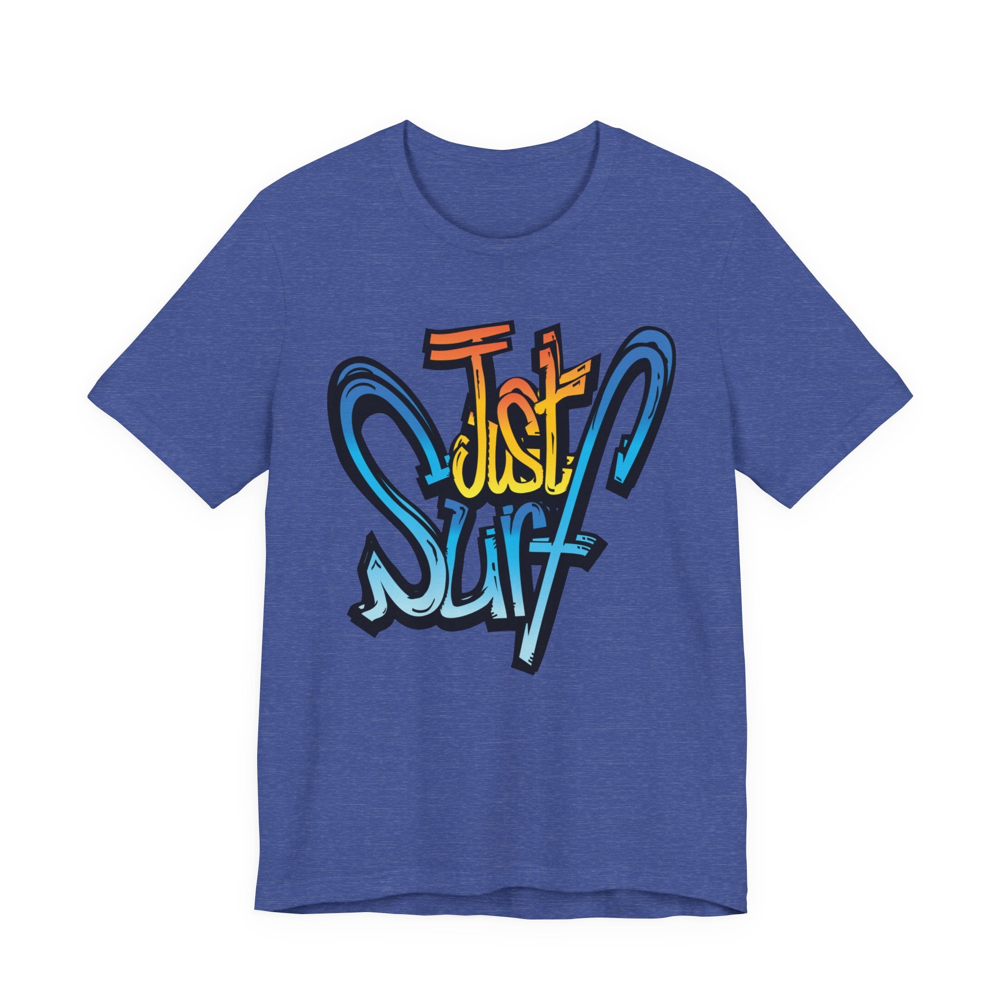 Just Surf Graphic Tee — Retro Surfboard Beach T‑Shirt