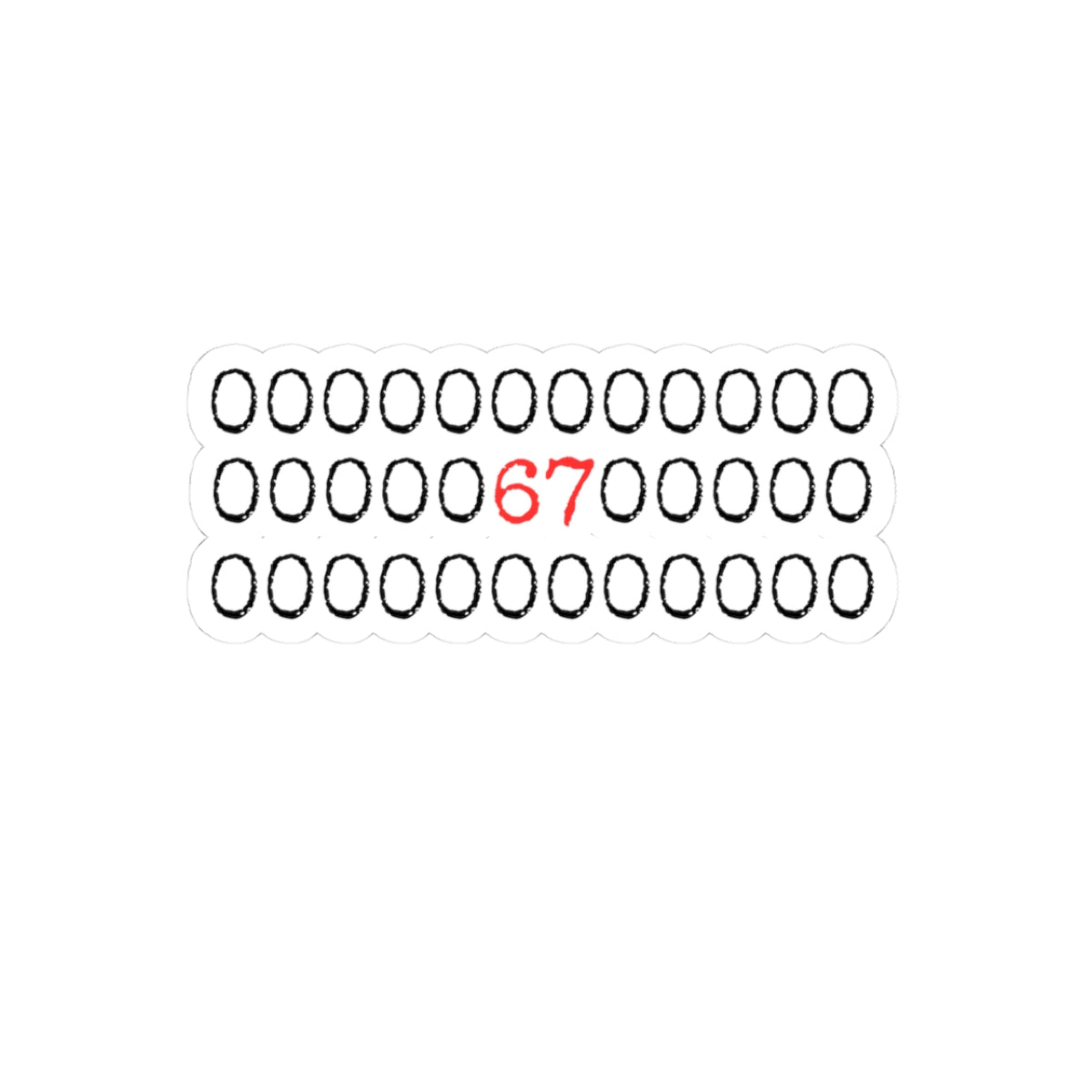 Set of black and red numbers on a white background
