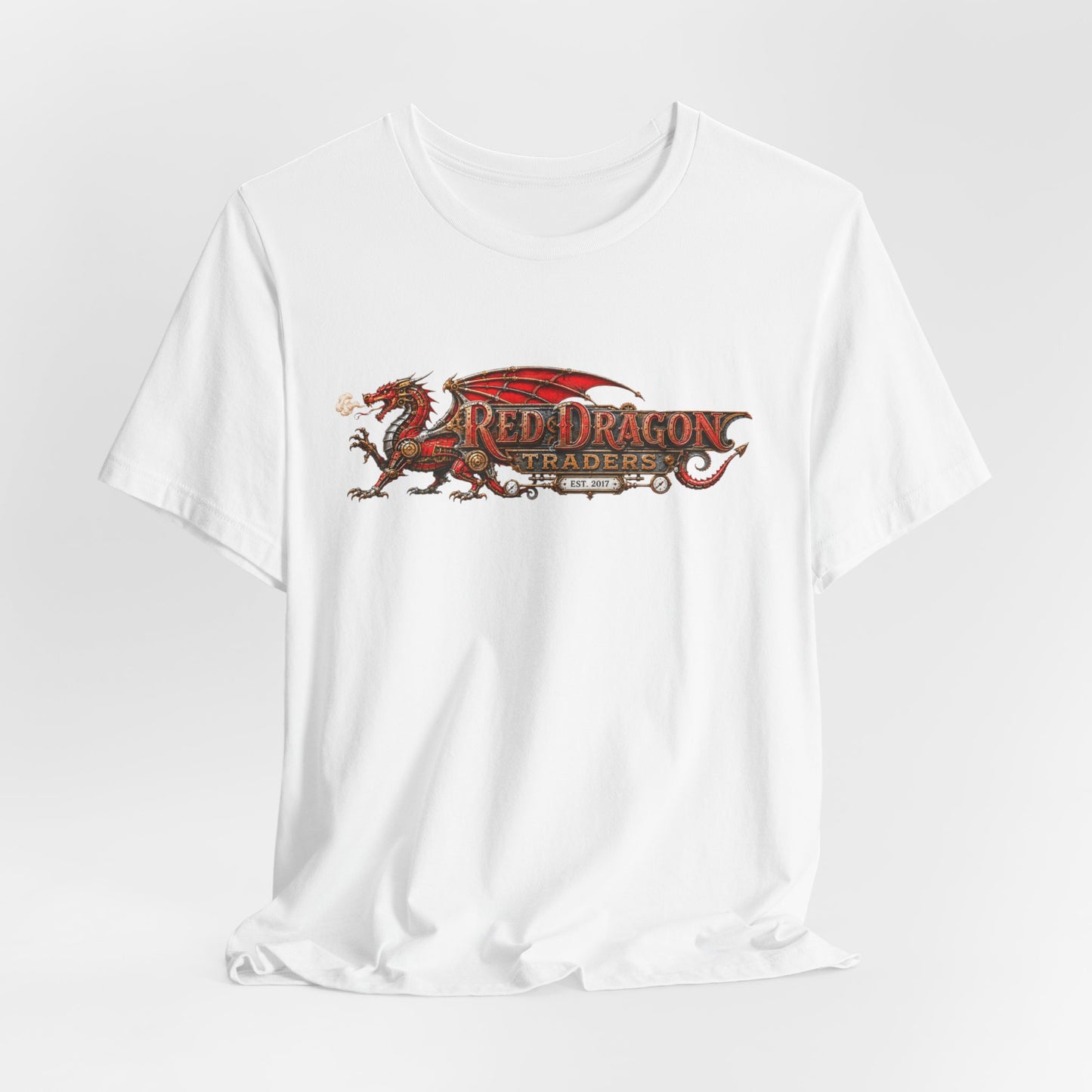 Red Dragon Traders Logo T-Shirt — Vintage Fantasy Dragon Graphic Tee