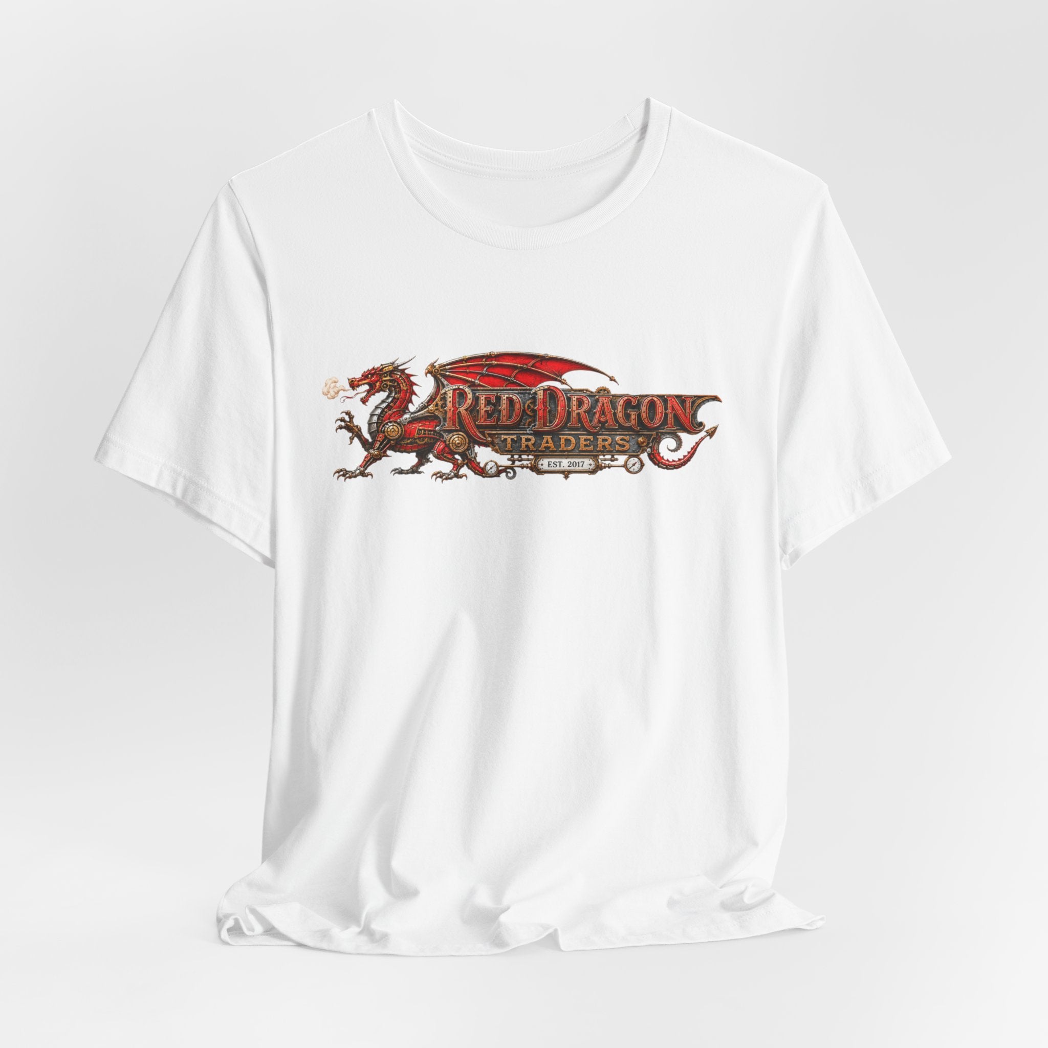 Red Dragon Traders Logo T-Shirt — Vintage Fantasy Dragon Graphic Tee