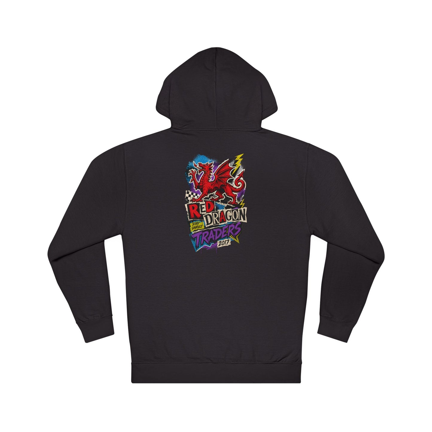 Red Dragon Raiders Hoodie – Colorful Retro Gaming Graphic Pullover