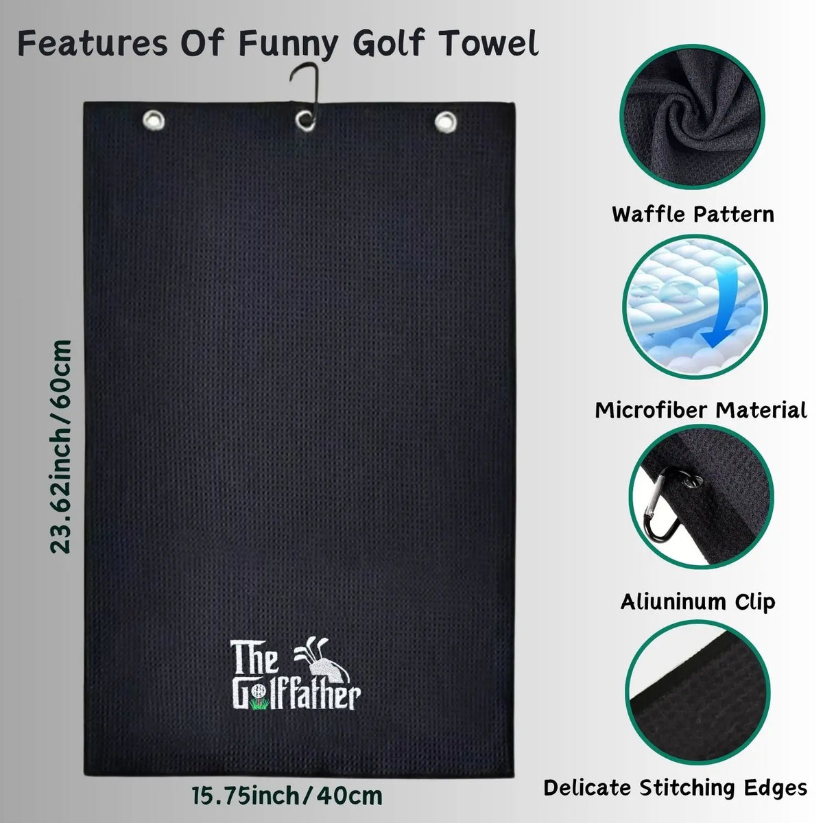 Stylish Cartoon & Letter Print Golf Towel - Soft, Portable Golf Accessory for Men & Women - Perfect Golf Gift!