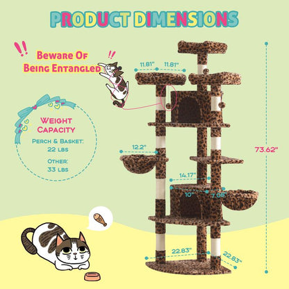 SHA CERLIN 73-Inch Fan-Shaped Corner Cat Tree for Indoor Cats -Save Space with Multi-Level Perches, Condo, Sisal Scratching Posts (Blue/Gray/Beige/Pink/Leopard/White&Black Spot）#Tiktokshopfalldealsforyou#Christmasgifts #Winterfashion