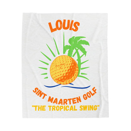 Tropical swing blanket featuring Sint Maarten golf design