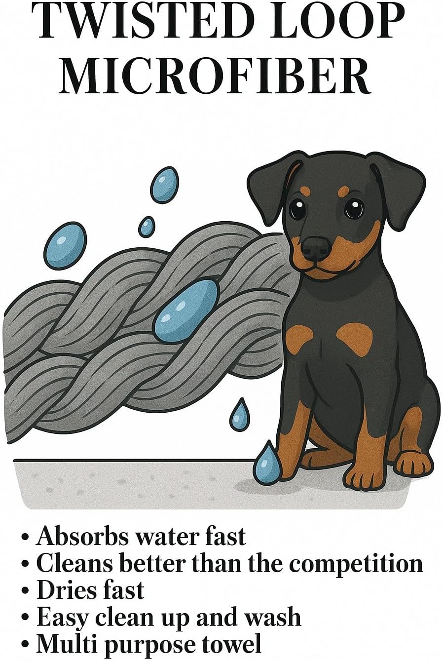 Transform Bath Time with The Ultimate Doggy Squeegee – 16" x 24" Super Absorbent Microfiber Towel for Quick Drying and Ultimate Comfort – Perfect for Splashing Adventures!