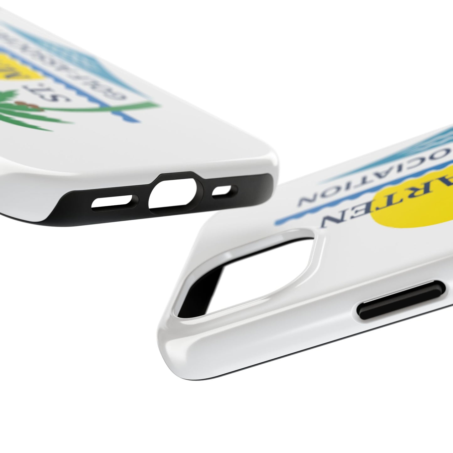 St. Maarten Golf Association Tough Phone Case — Tropical Palm & Sunset Protective Cover