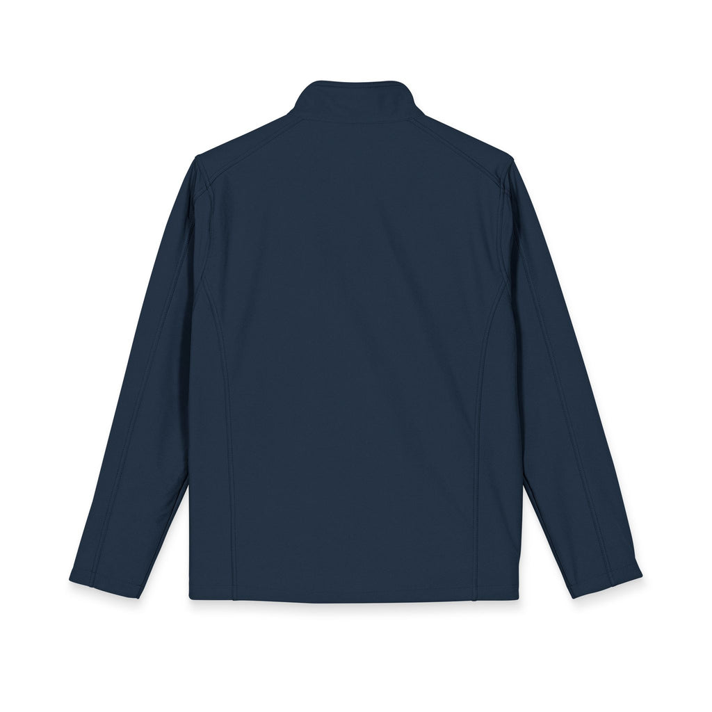 Embroidered Checker Logo Soft Shell Jacket - Men's Lightweight Windproof Coat
