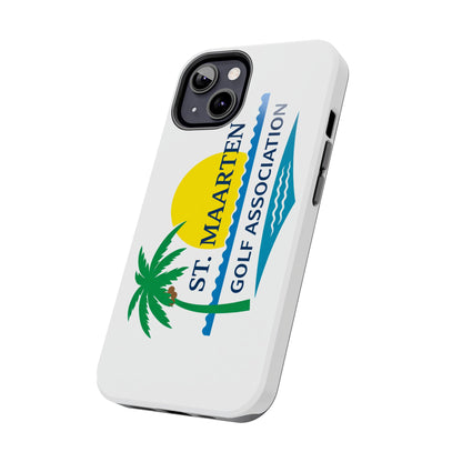 St. Maarten Golf Association Tough Phone Case — Tropical Palm & Sunset Protective Cover