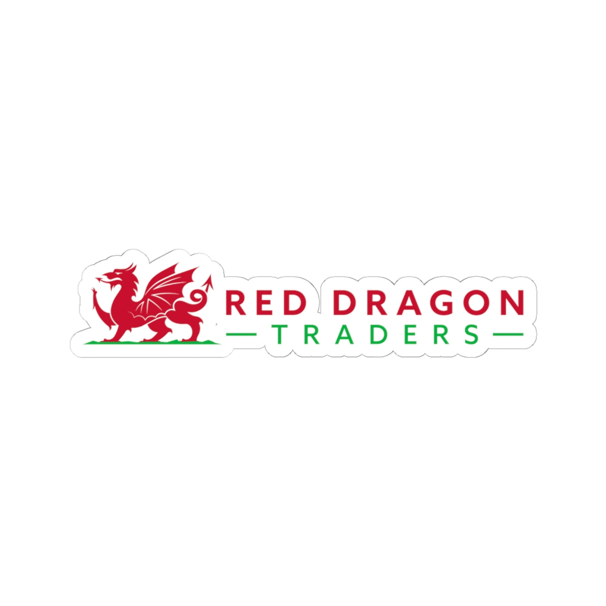 Logo of Red Dragon Traders with a red dragon on a white background