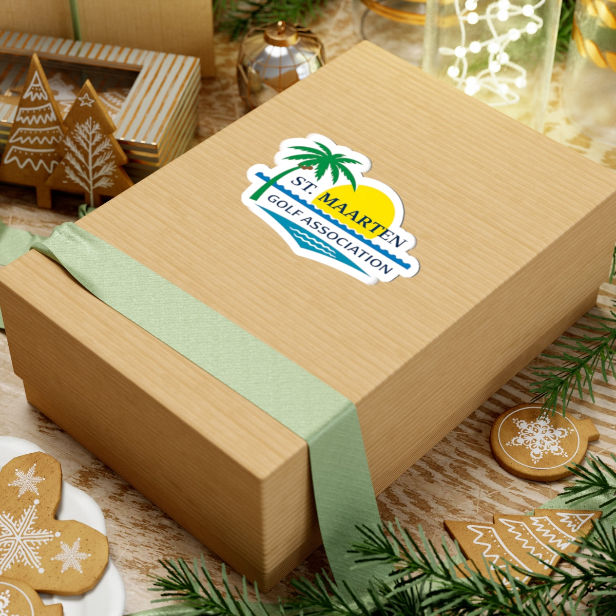 St. Maarten Golf Association Sticker — Tropical Palm Golf Logo Kiss-Cut