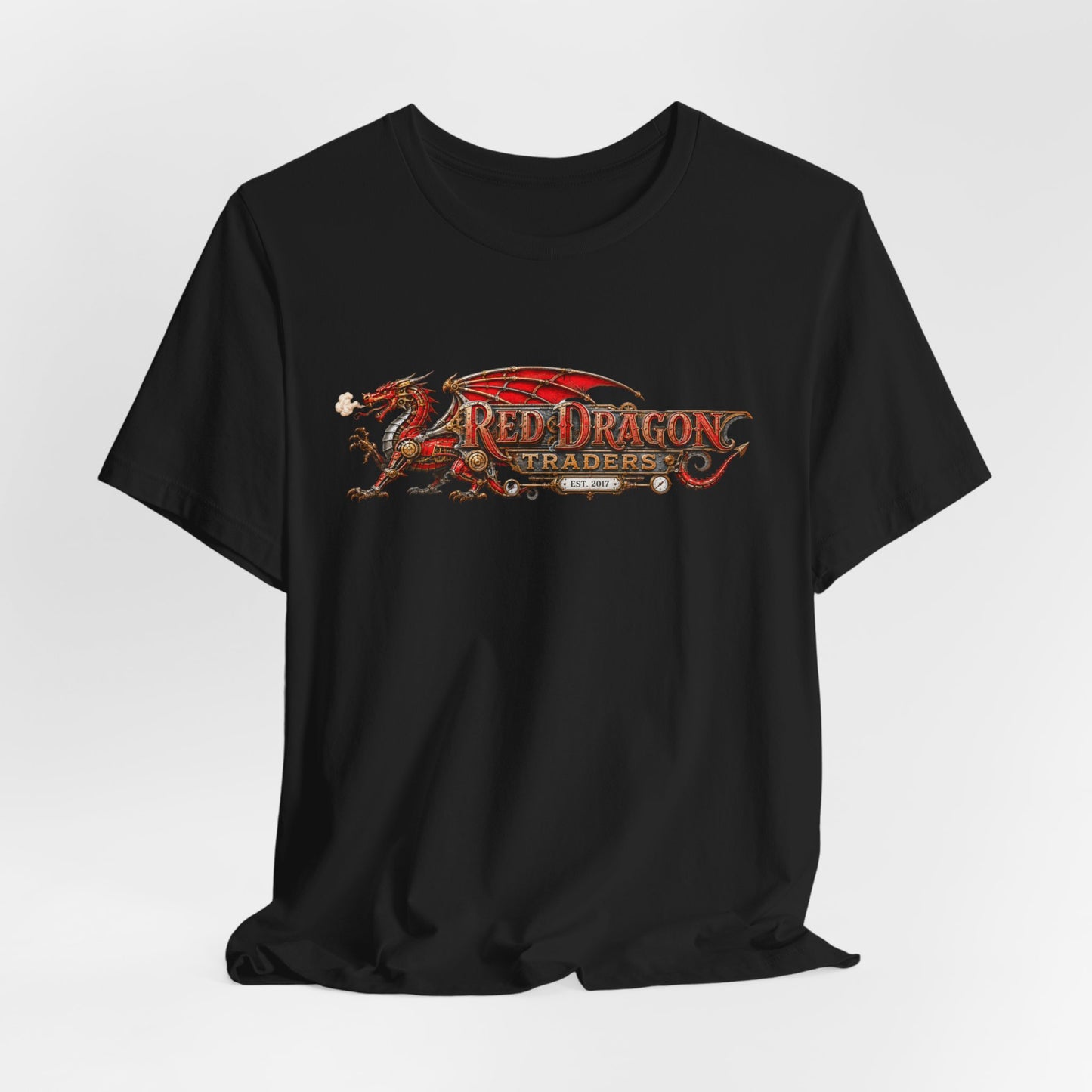 Red Dragon Traders Logo T-Shirt — Vintage Fantasy Dragon Graphic Tee