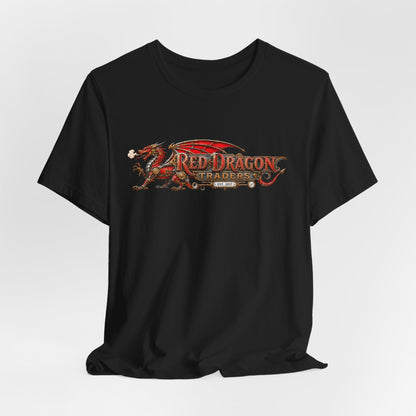 Red Dragon Traders Logo T-Shirt — Vintage Fantasy Dragon Graphic Tee