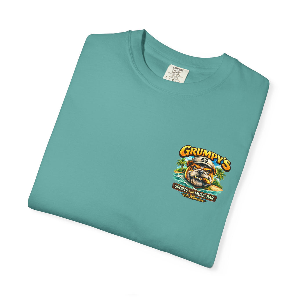 Ivory Grumpy's St. Maarten T-Shirt – Sports Bar Logo Tee, t-shirt product image 16, size L.
