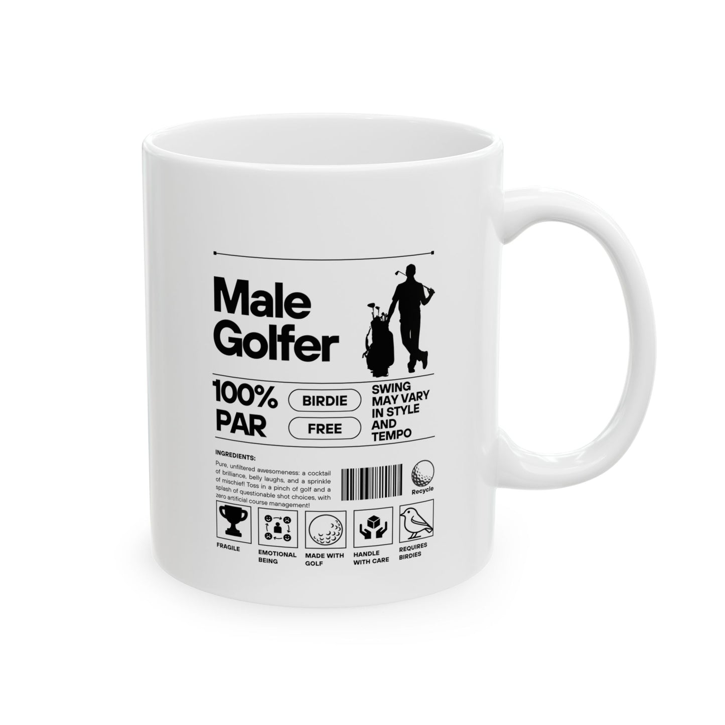Mwg Coffi Golffiwr Gwrywaidd Ceramig | Personoliadwy