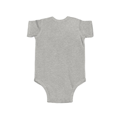 Gray baby onesie on a white background