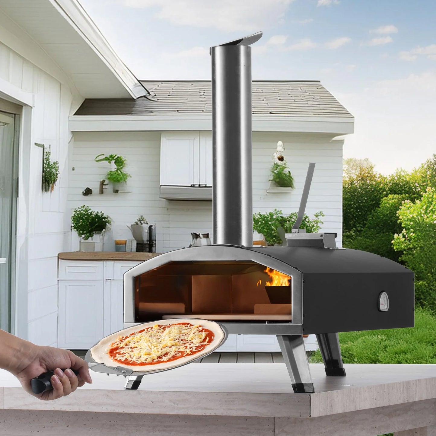 VEVOR Portable Outdoor Wood Pellet Pizza Oven