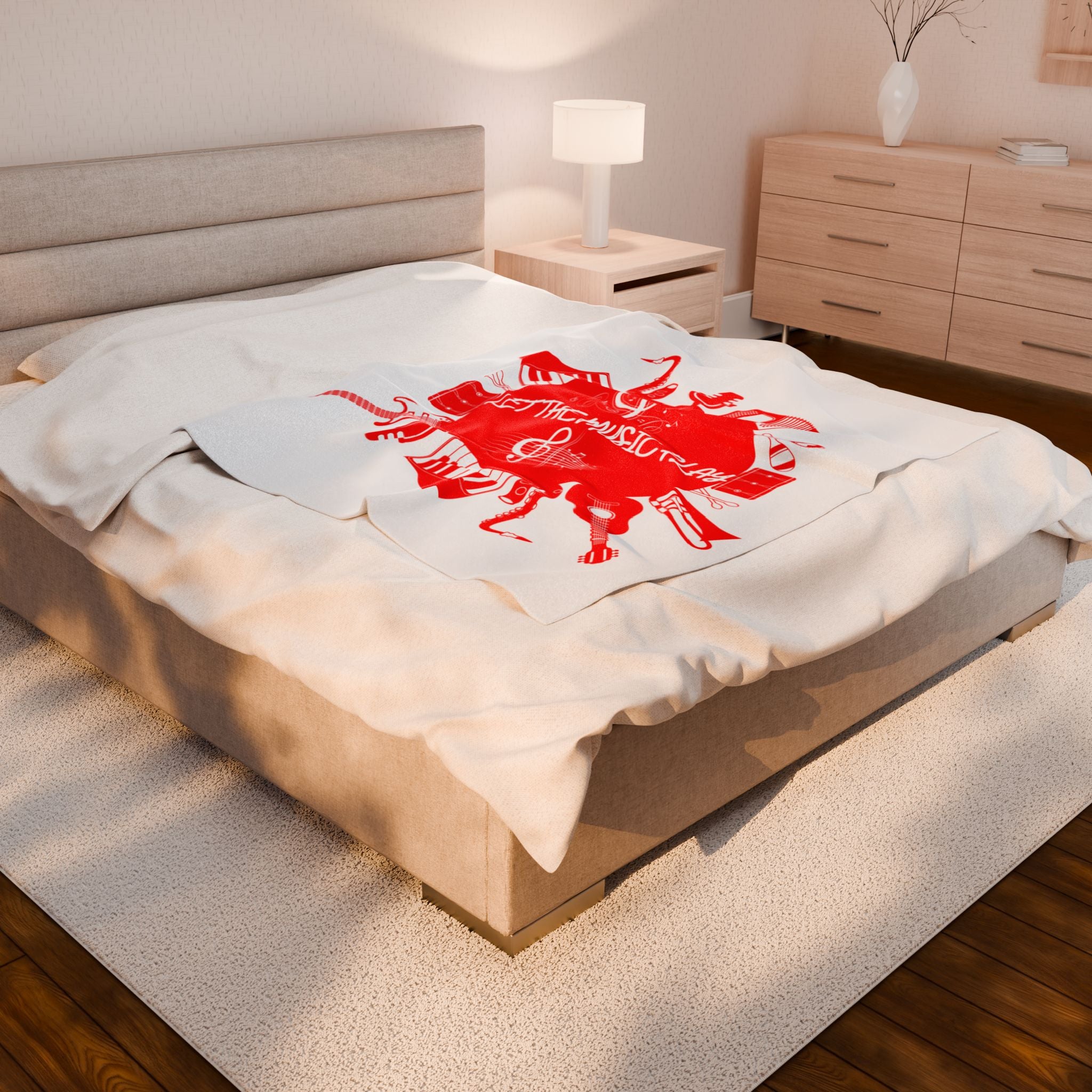 Instrument blanket with modern music themed illustration