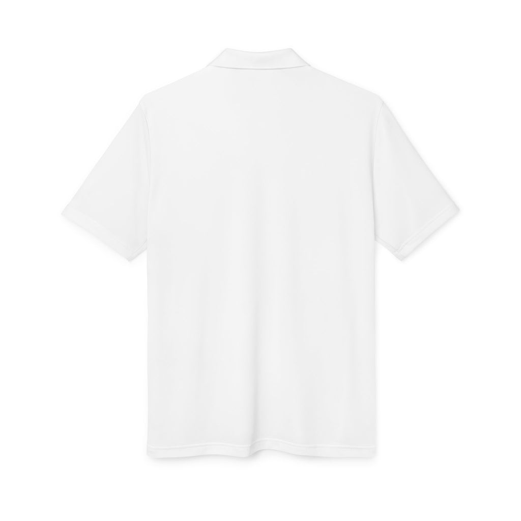 R&T Monogram Performance Polo — White Athletic Golf Shirt
