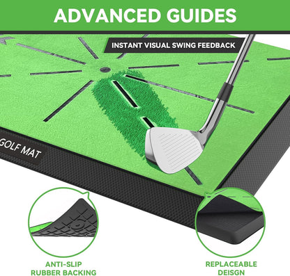 Golf Hitting Mat, Golf Practice Mat Outdoor Indoor for Training Chipping Show Swing Path, Golf Impact Turf Mat with Rubber Backing,Golf Accessories for Men,Gifts for Men/Dad/Husband