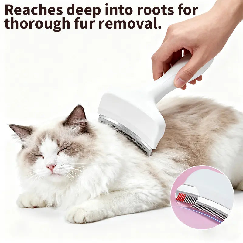 SmartWell Pro Pet Deshedding Tool - Gentle Undercoat Rake for Dogs & Cats, Fast Fur Removal & Grooming Comb for Long Hair