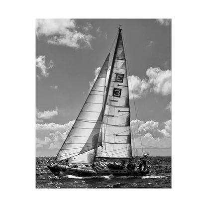 Print Poster Rholio Du a Gwyn Morwrol, Regatta Heineken.