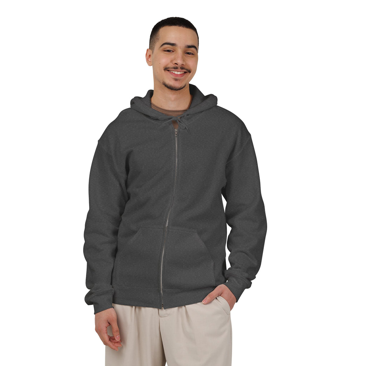 Riot Dragon Zip Hoodie — Red Logo Full‑Zip Hooded Sweatshirt