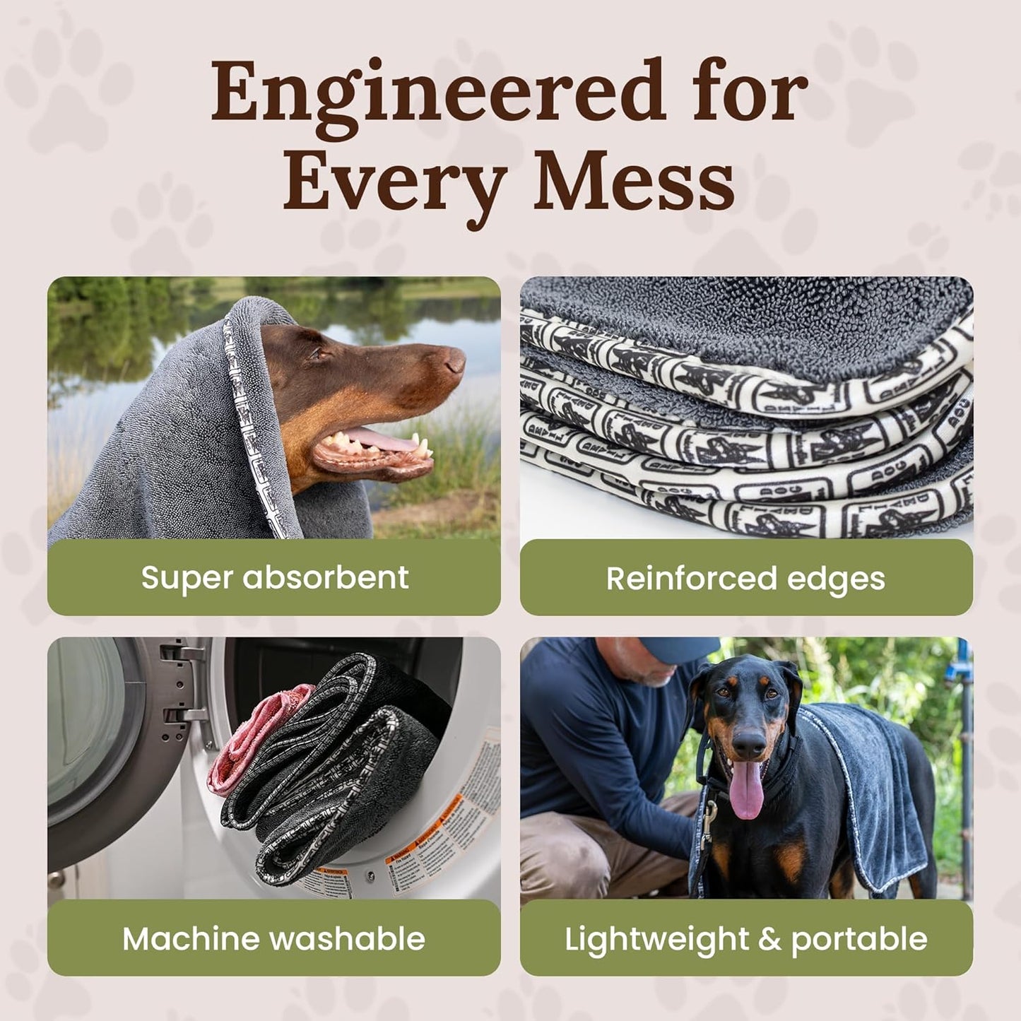 Transform Bath Time with The Ultimate Doggy Squeegee – 16" x 24" Super Absorbent Microfiber Towel for Quick Drying and Ultimate Comfort – Perfect for Splashing Adventures!