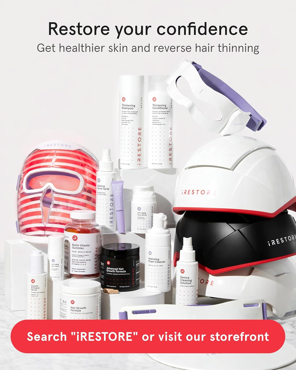 Unlock Your Hair's Potential: The iRestore Pro with 282 Laser and LED Beams for Ultimate Hair Restoration