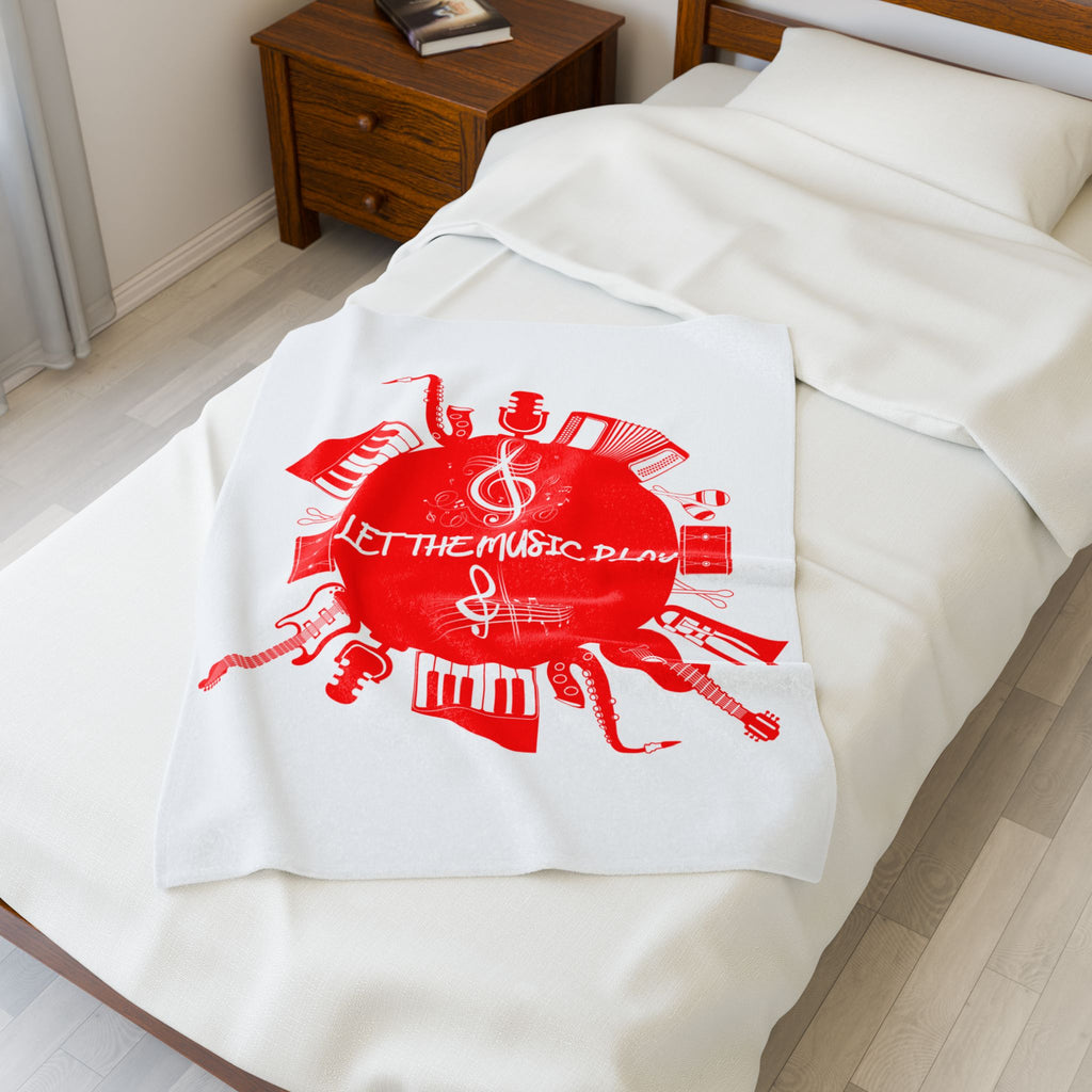 Instrument blanket with accordion, trumpet and drum design