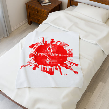 Instrument blanket with accordion, trumpet and drum design