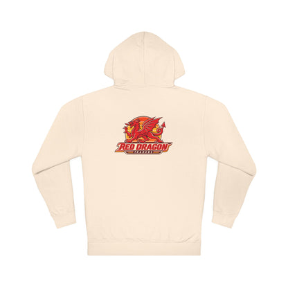 Red Dragon Logo Hoodie — Retro Flame Mythic Crewneck