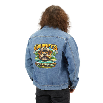 Denim Jacket — "Grumpy's Golf Squad" Embroidered Back Graphic