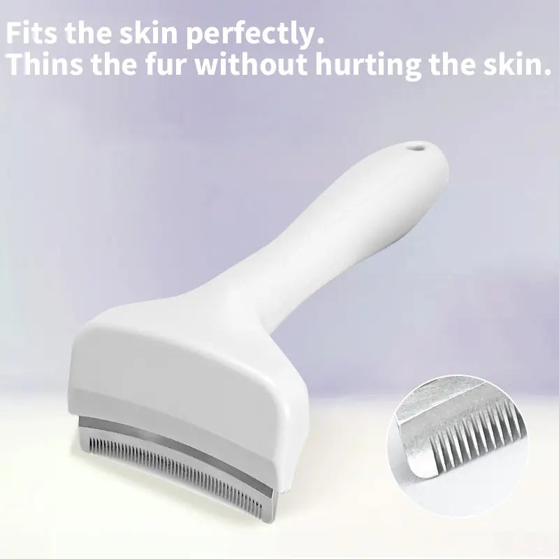 SmartWell Pro Pet Deshedding Tool - Gentle Undercoat Rake for Dogs & Cats, Fast Fur Removal & Grooming Comb for Long Hair