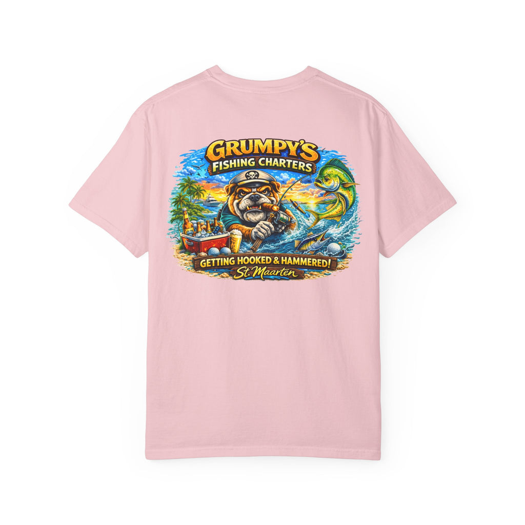 Blossom Grumpy's Fishing Charters Tee – "Hooked & Hammered", t-shirt product image 24, size XL.