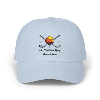 St. Maarten Golf Association Dad Cap - Embroidered Sunset & Crossed Clubs