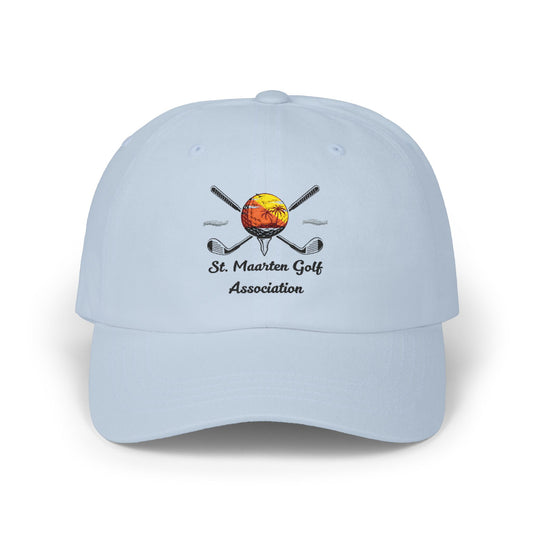 St. Maarten Golf Association Dad Cap - Embroidered Sunset & Crossed Clubs