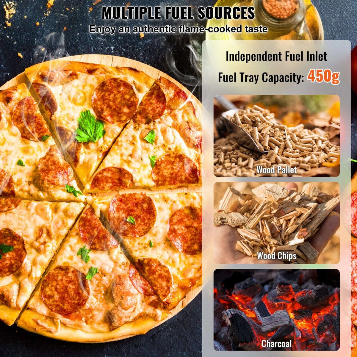VEVOR Portable Outdoor Wood Pellet Pizza Oven