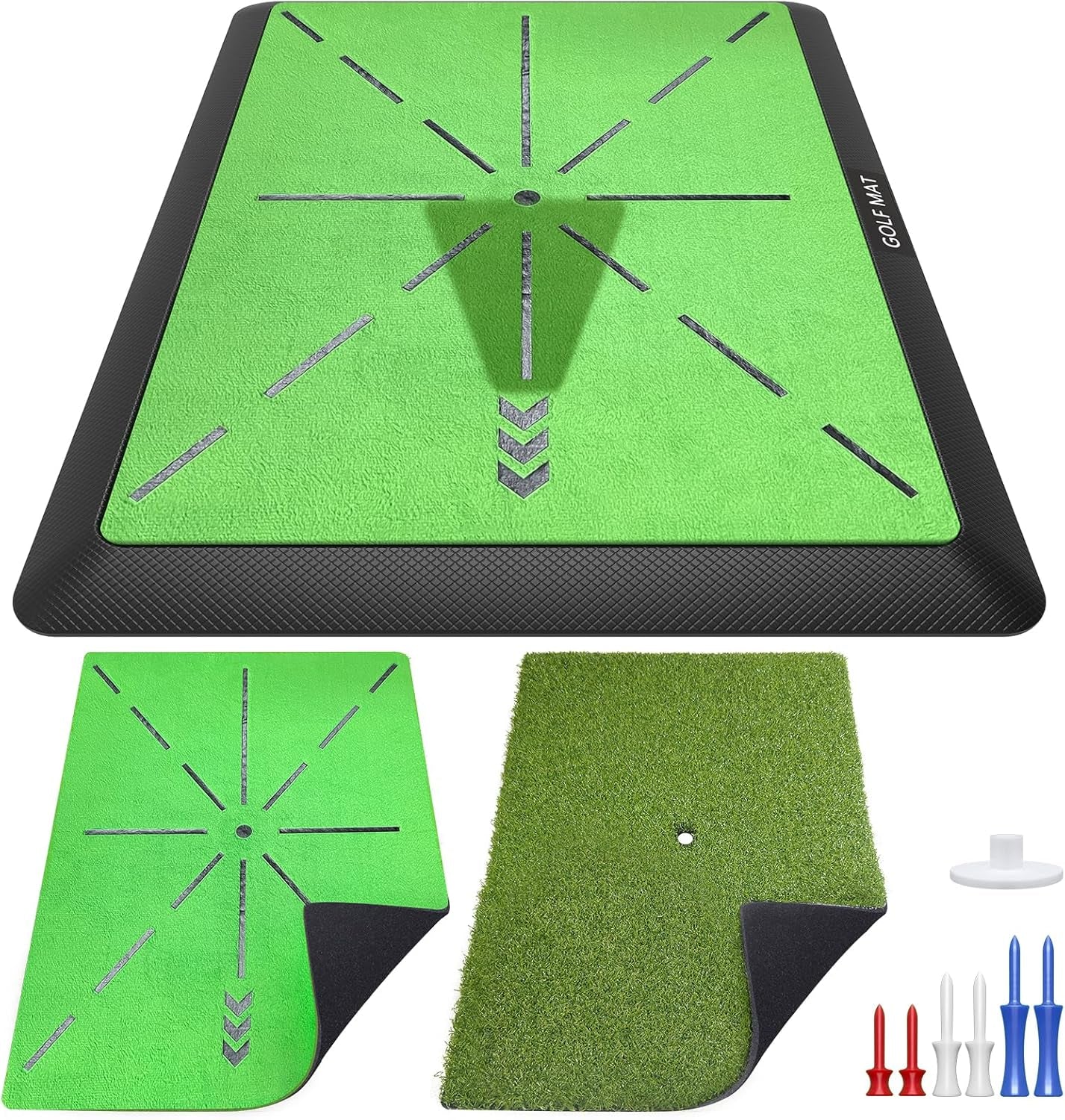 Golf Hitting Mat, Golf Practice Mat Outdoor Indoor for Training Chipping Show Swing Path, Golf Impact Turf Mat with Rubber Backing,Golf Accessories for Men,Gifts for Men/Dad/Husband