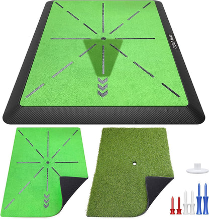 Golf Hitting Mat, Golf Practice Mat Outdoor Indoor for Training Chipping Show Swing Path, Golf Impact Turf Mat with Rubber Backing,Golf Accessories for Men,Gifts for Men/Dad/Husband