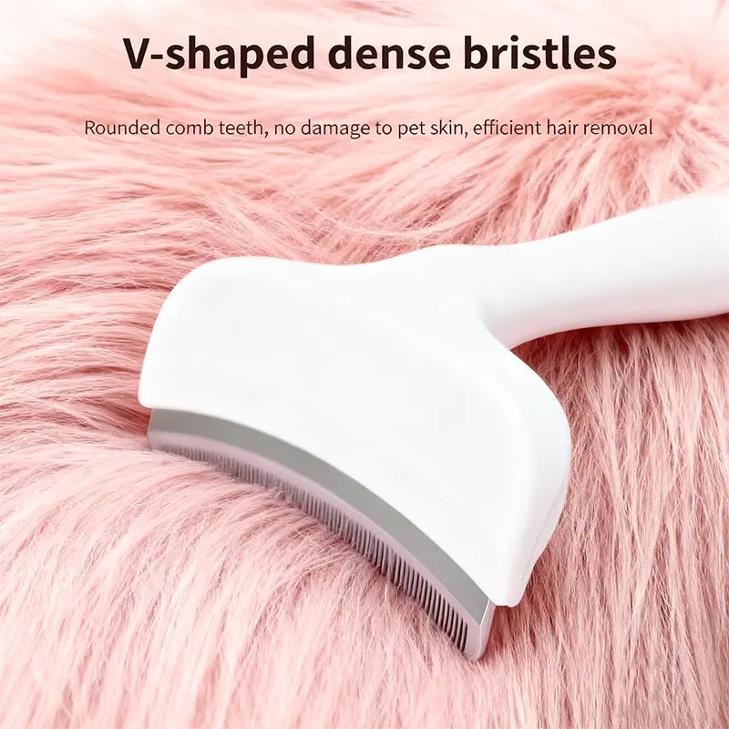 SmartWell Pro Pet Deshedding Tool - Gentle Undercoat Rake for Dogs & Cats, Fast Fur Removal & Grooming Comb for Long Hair