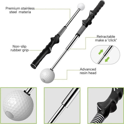 Golf Swing Practice Stick Adjustable Golf Indoor Swing Trainer Left Handed Right Handed Grip Golf Action Practice Tool
