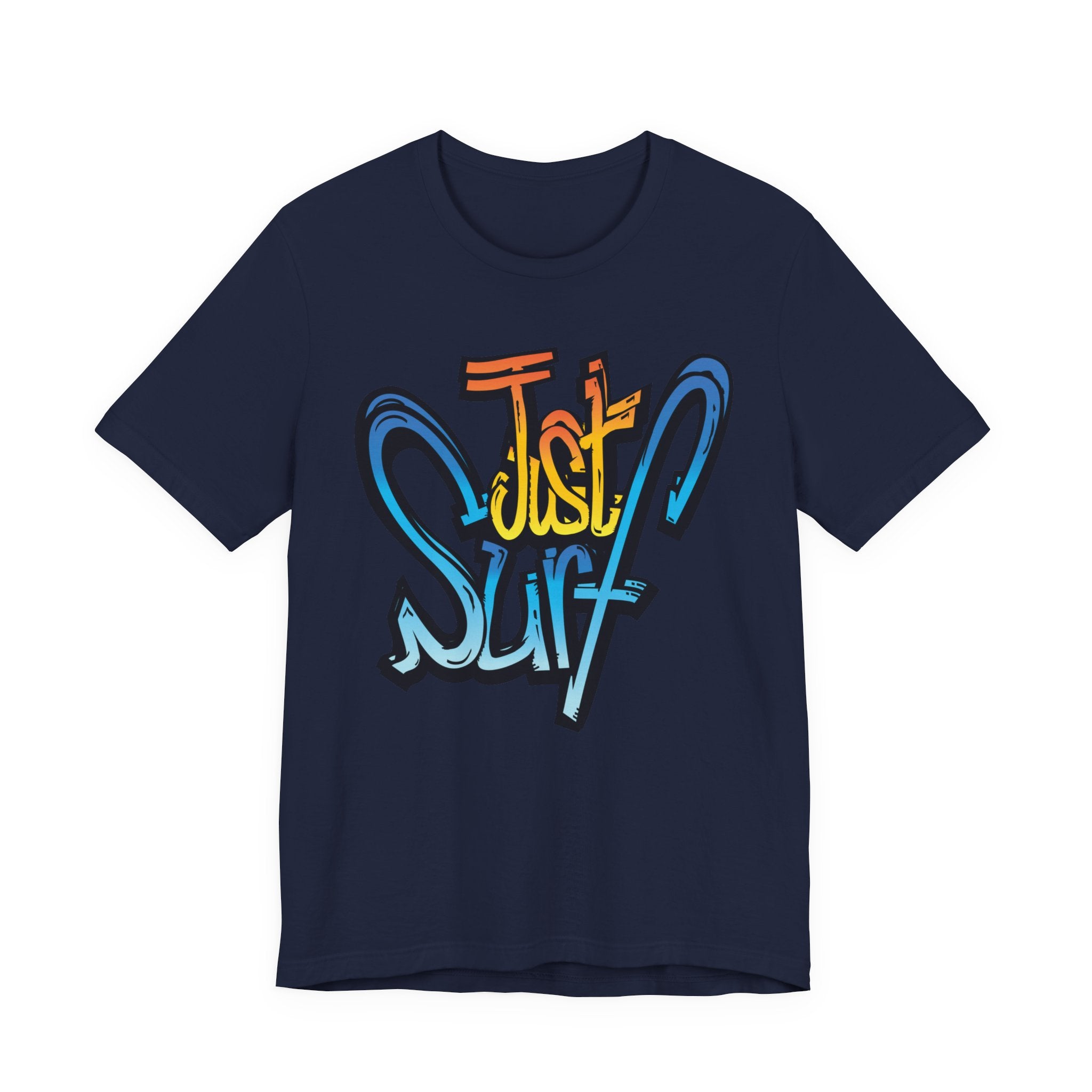 Just Surf Graphic Tee — Retro Surfboard Beach T‑Shirt