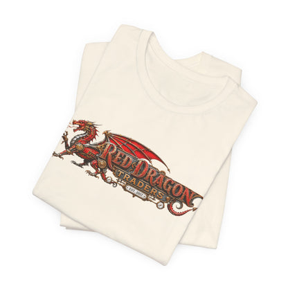 Red Dragon Traders Logo T-Shirt — Vintage Fantasy Dragon Graphic Tee