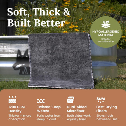 Transform Bath Time with The Ultimate Doggy Squeegee – 16" x 24" Super Absorbent Microfiber Towel for Quick Drying and Ultimate Comfort – Perfect for Splashing Adventures!