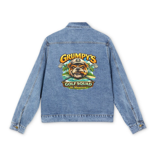Denim Jacket — "Grumpy's Golf Squad" Embroidered Back Graphic