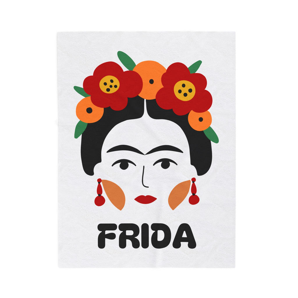 "Frida" Blanket with white background - small