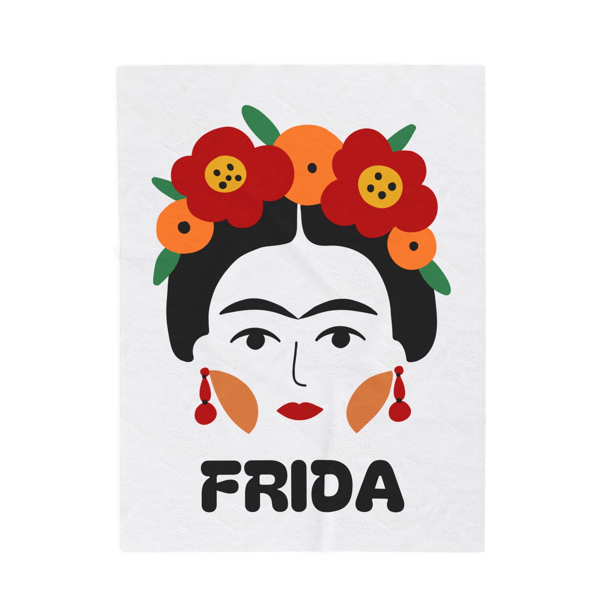 "Frida" Blanket with white background - small
