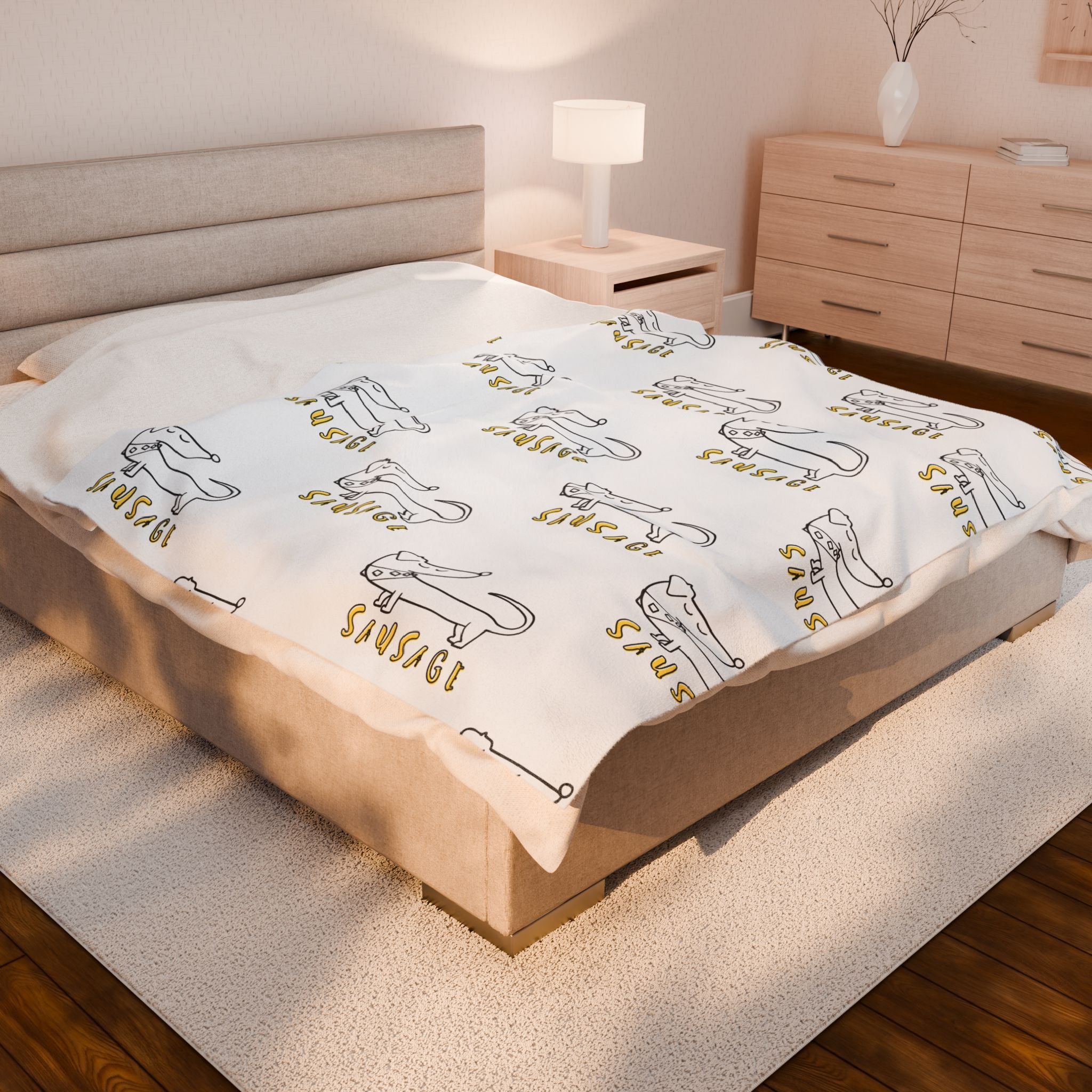 Sausage dog blanket gift for dachshund fans