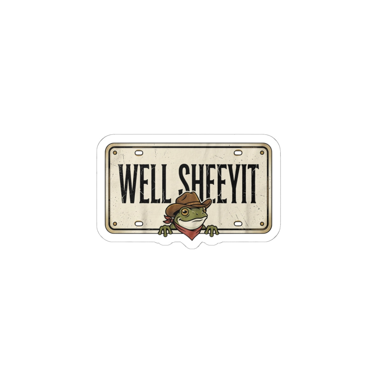 Well Sheeyit Frog Kiss-Cut Sticker | Vintage Southern, Western Distressed
