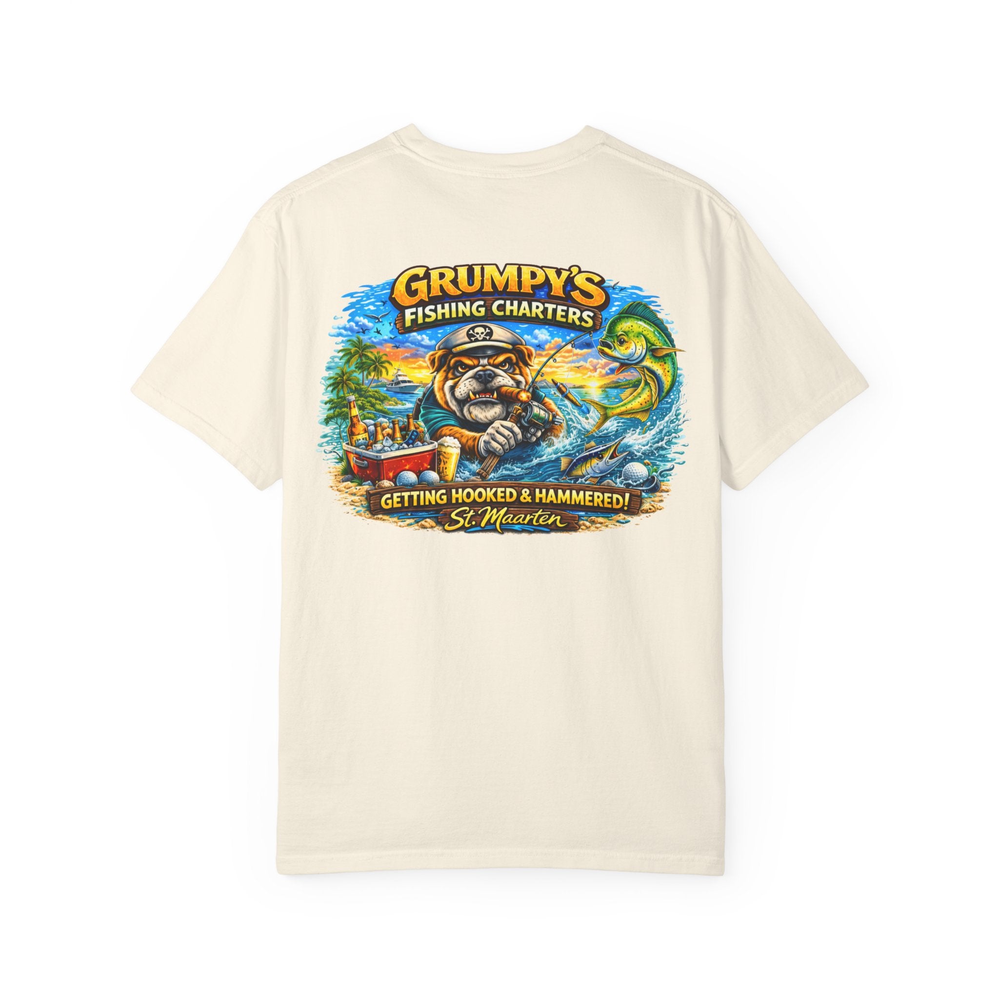Grumpy's Fishing Charters Tee – "Hooked & Hammered"